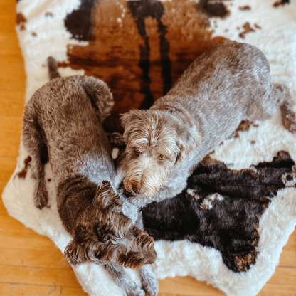 PupRug™ Animal Print Memory Foam Dog Bed - Brown Faux Cowhide