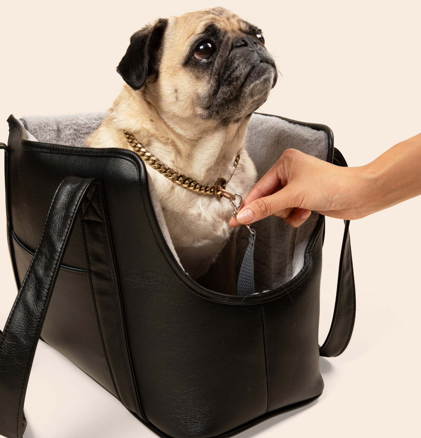 PupTote™ 3-in-1 Faux Leather Dog Carrier Bag - Black