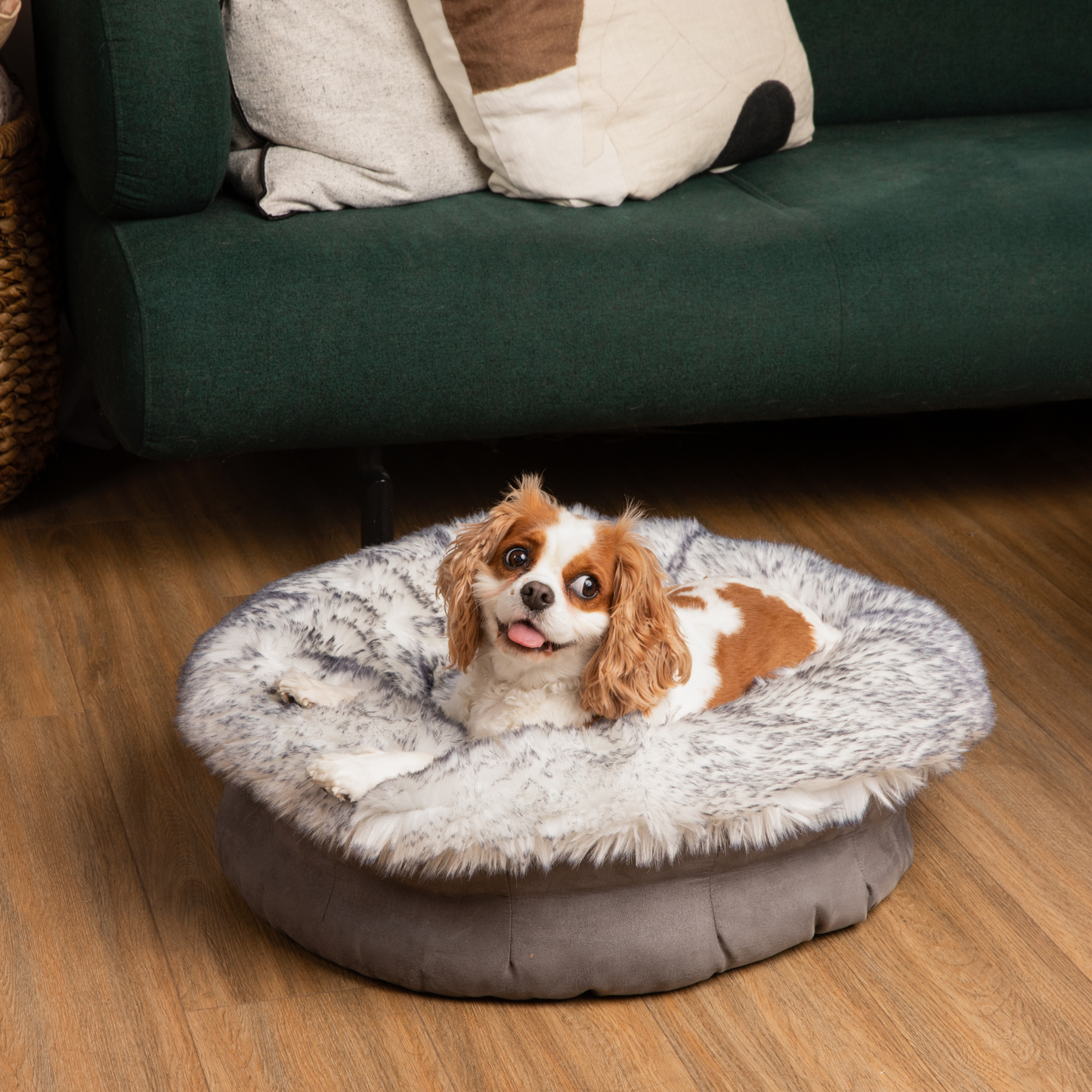 PupPouf™ Luxe Faux Fur Donut Dog Bed - Ultra Plush Arctic Fox