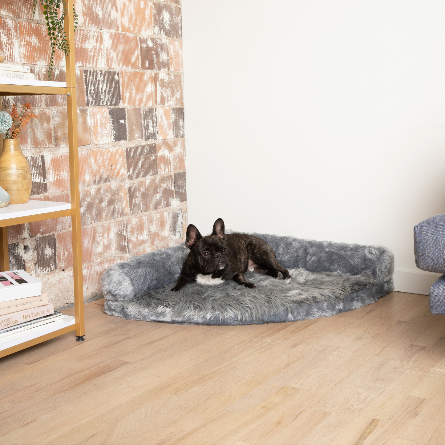 PupRug™ Memory Foam Corner Dog Bed - Charcoal Grey