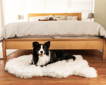 PupRug by Paw.com™ Faux Fur Orthopedic Dog Bed - Curve Polar White