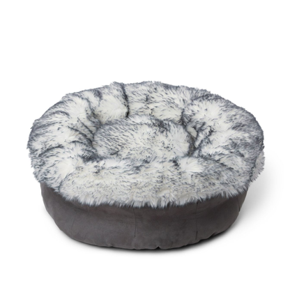 PupPouf™ Luxe Faux Fur Donut Dog Bed - Ultra Plush Arctic Fox