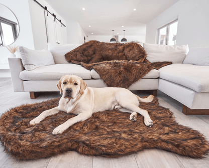 PupRug by Paw.com™ Faux Fur Orthopedic Dog Bed - Curve Brown