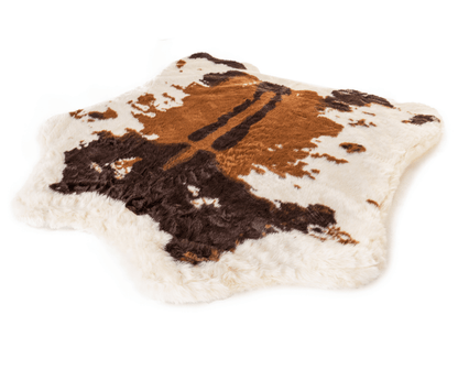 PupRug™ Animal Print Memory Foam Dog Bed - Brown Faux Cowhide