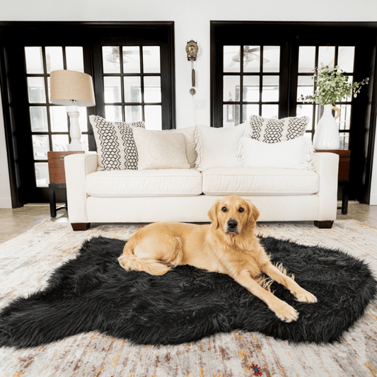 PupRug by Paw.com™  Faux Fur Orthopedic Dog Bed - Curve Midnight Black