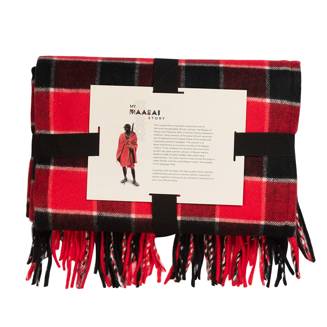 Original Kenyan African Maasai Shuka wrap throw blanket 60 X 80 New in  package